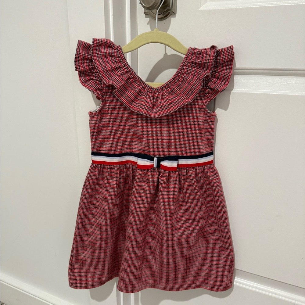 Janie and Jack Pink Checkered Dress with Ruffles